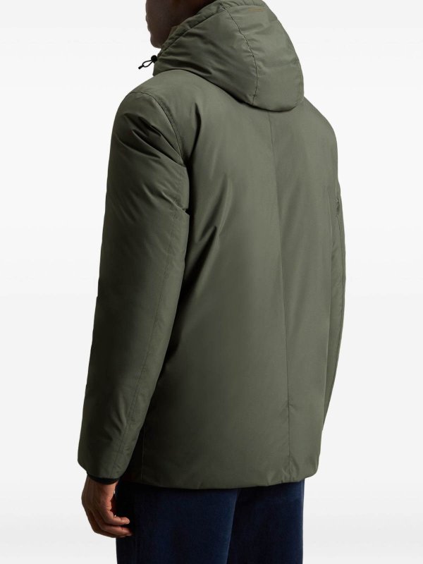WOOLRICH: knee length coats online - Green jacket