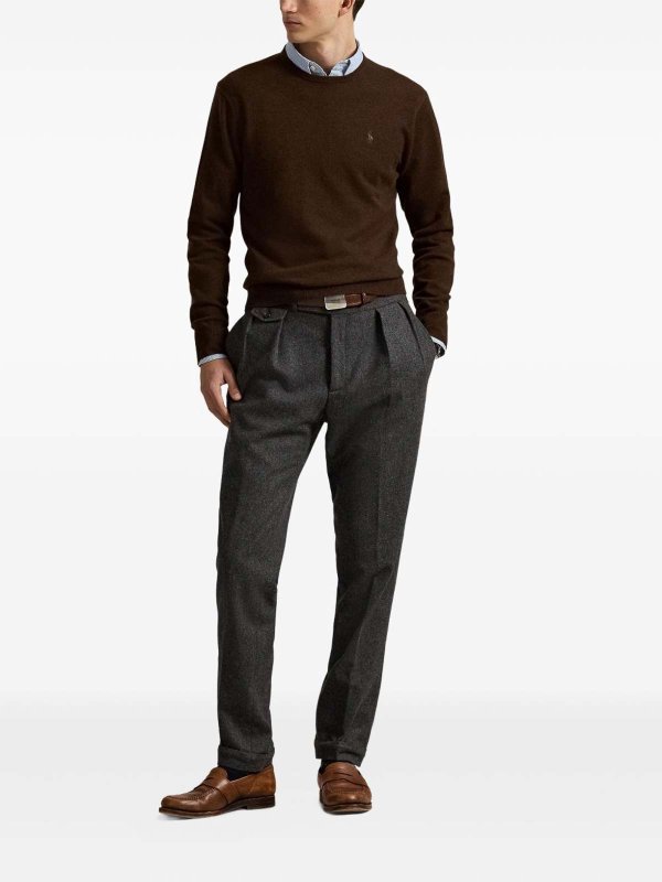 RALPH LAUREN: Pull col rond online - Pull Col Rond - Rouge Brun