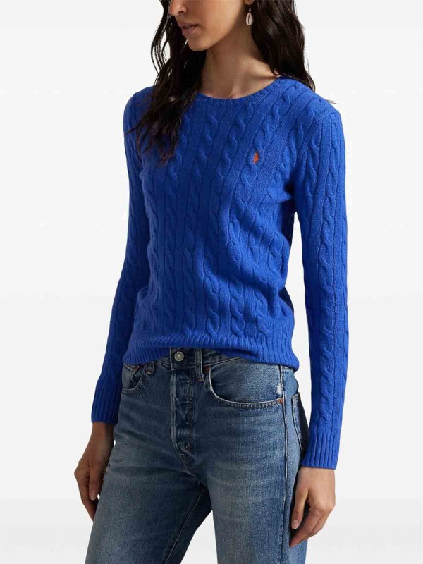 Pull Col Rond - Bleu shop online: RALPH LAUREN