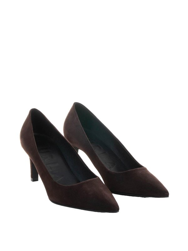 FURLA: court shoes online - Decollete of suede woman dark brown color
