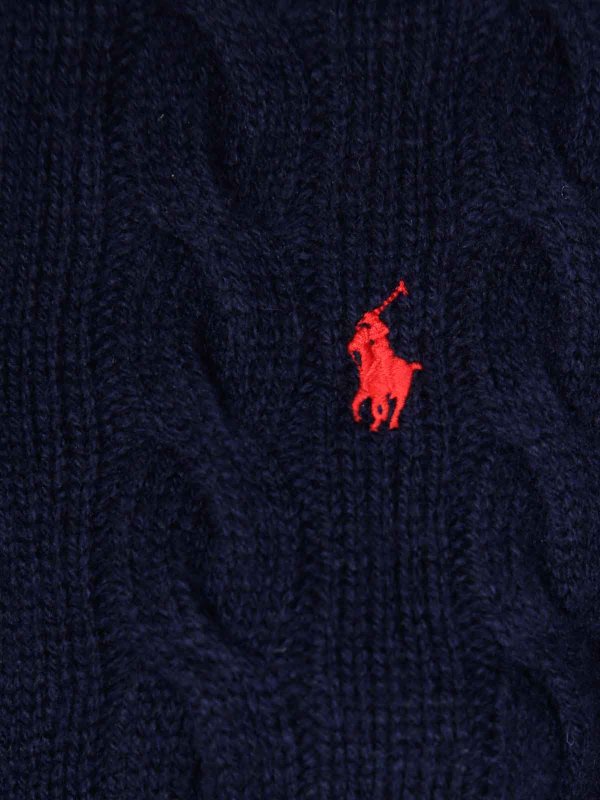 The Best Shops POLO RALPH LAUREN: cardigans - Cardigan braids with buttons and logo