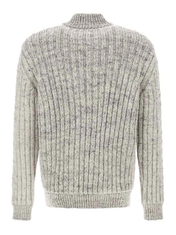 The Best Shops HERNO: Strickpullover mit Rundhalsausschnitt - Rundhalspullover - Grau