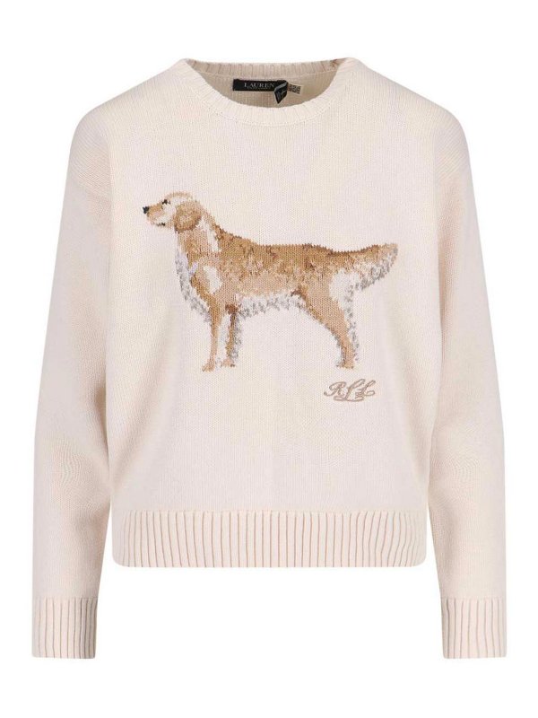 LAUREN RALPH LAUREN: Pull col rond - Pull Col Rond - Blanc