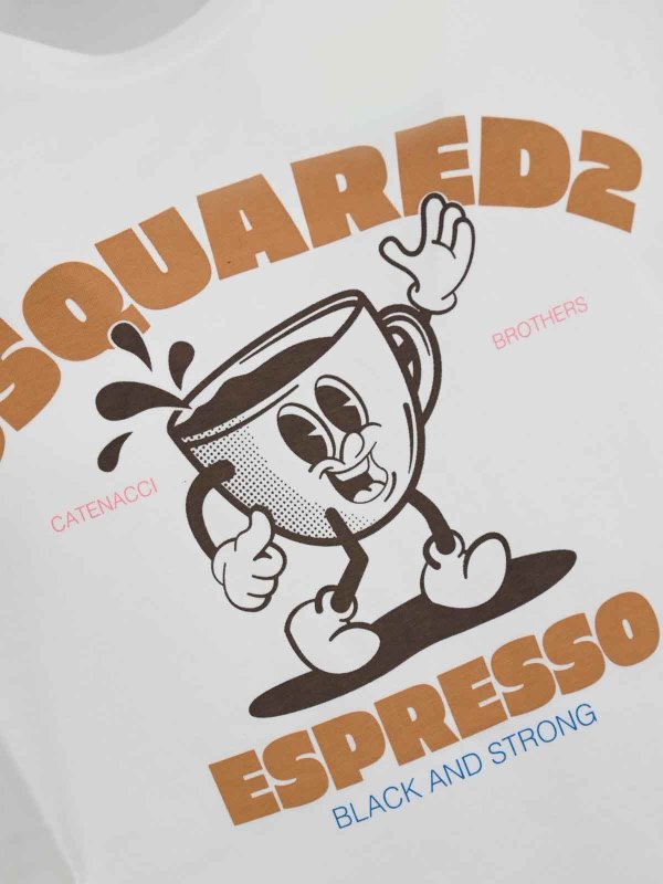The Best Shops DSQUARED2: t-shirts - Cotton T-Shirt With Espresso Print