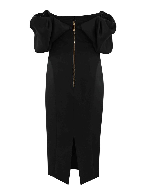 ELISABETTA FRANCHI: knee length dresses online - Duchess Dress With 3D Neckline