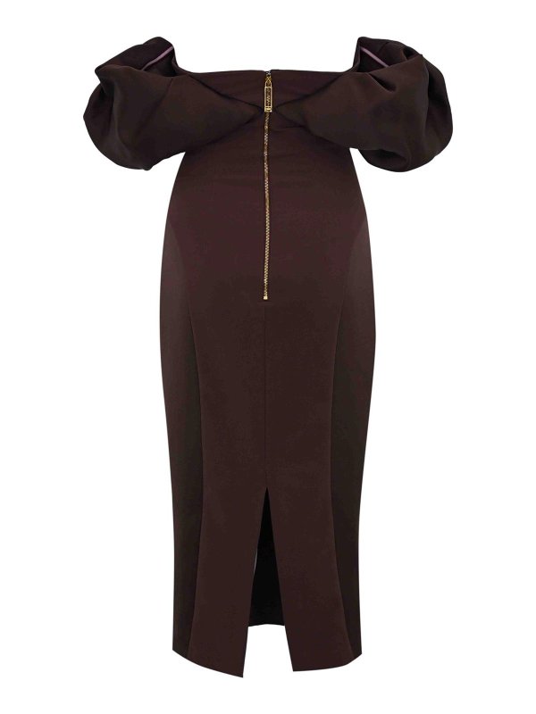 ELISABETTA FRANCHI: ニーレングスドレス online - 膝丈ドレス - ダークオレンジ