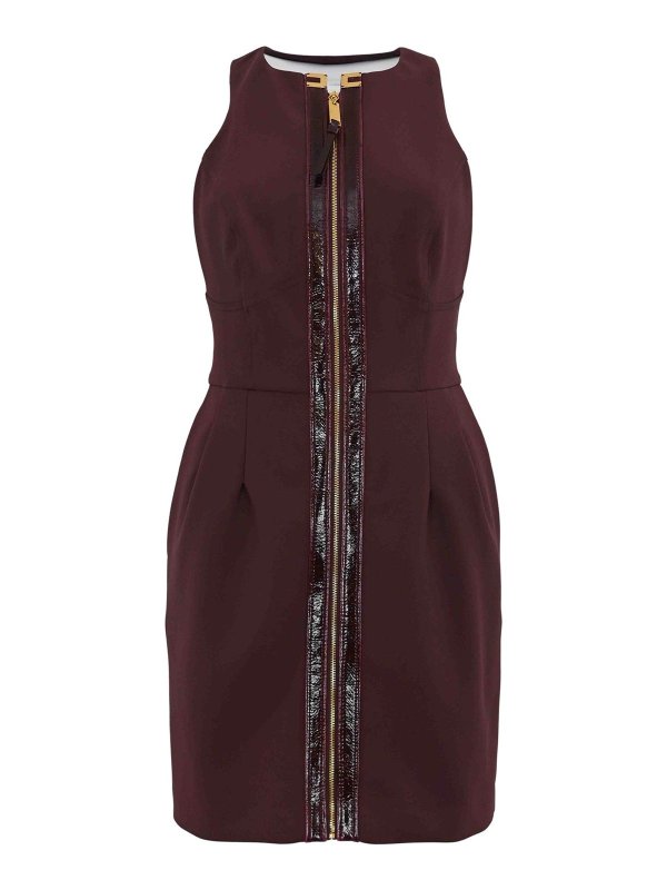 ELISABETTA FRANCHI: ニーレングスドレス - 膝丈ドレス - ダークオレンジ