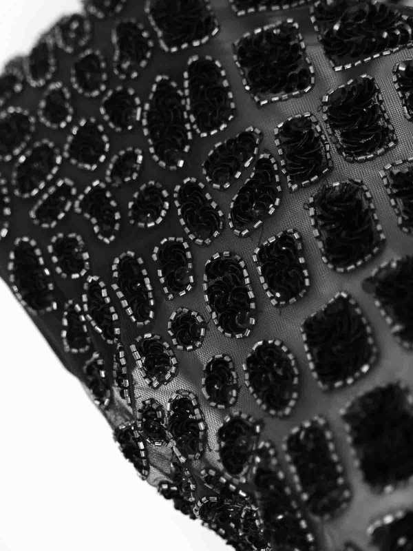 The Best Shops ELISABETTA FRANCHI: knee length dresses - Crepe And Tulle Dress With Cocco Embroidery