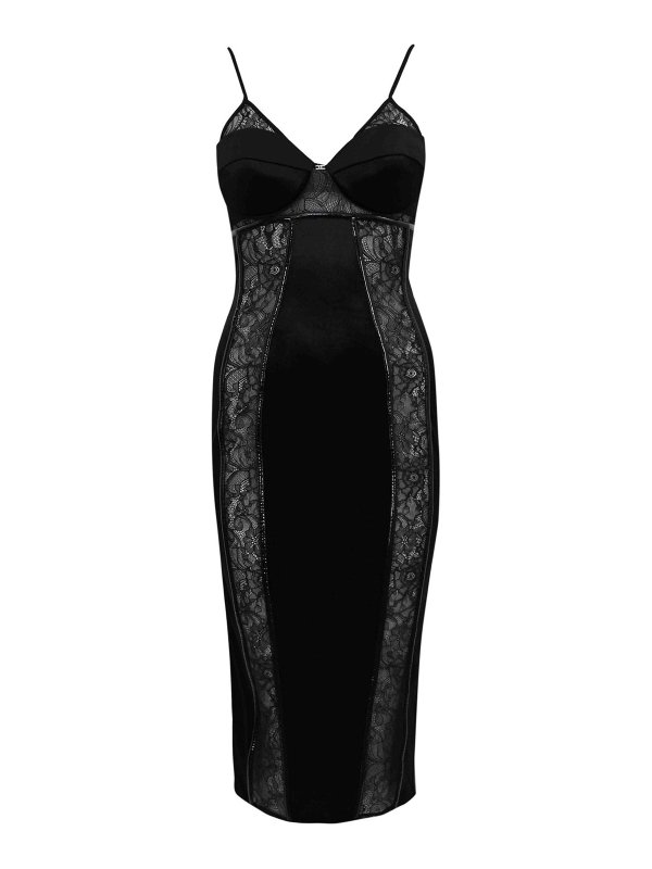 ELISABETTA FRANCHI: Robe longueur genou - Robe Au Genou - Noir