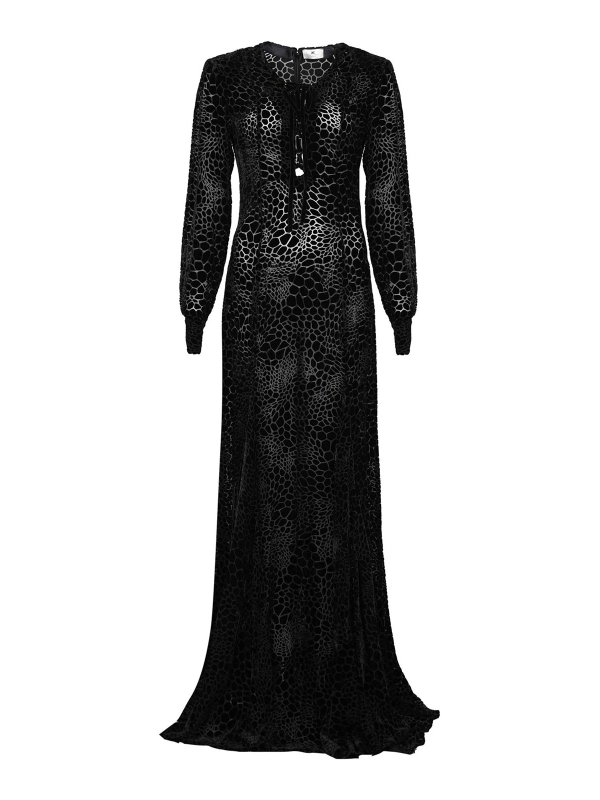 ELISABETTA FRANCHI: evening dresses - Red Carpet Dress In Devore Velvet