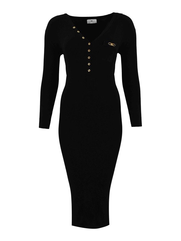 ELISABETTA FRANCHI: Vestidos media pierna - Vestido Midi - Negro