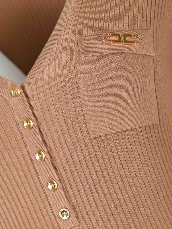 The Best Shops ELISABETTA FRANCHI: abiti al ginocchio - Vestito a costine in maglia con tasca