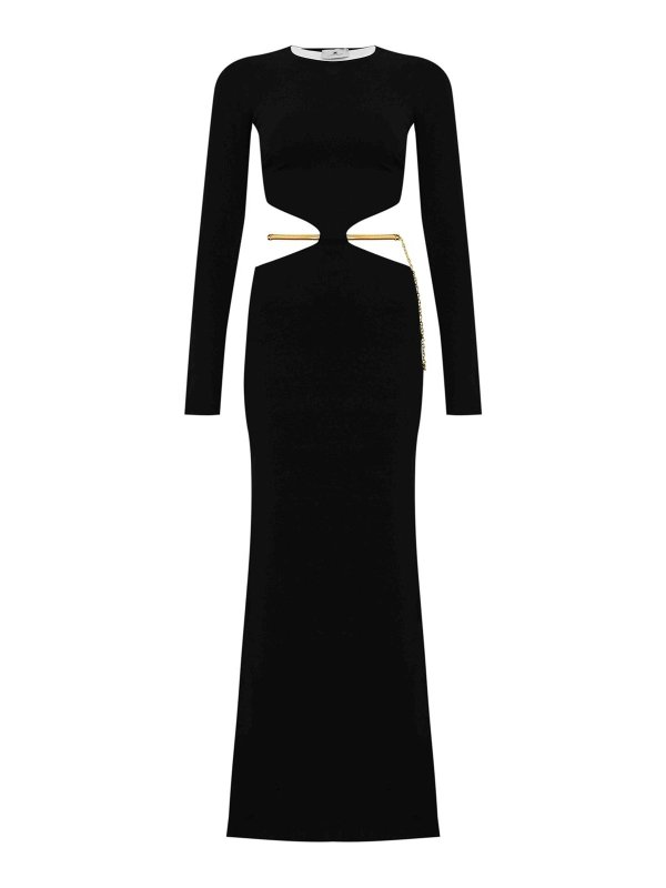 ELISABETTA FRANCHI: evening dresses - Red Carpet Dress In Viscose Knit