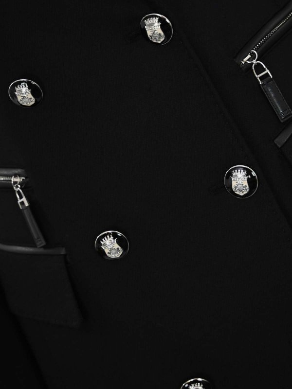 The Best Shops ELISABETTA FRANCHI: padded coats - Double-Breasted Double Crepe Coat