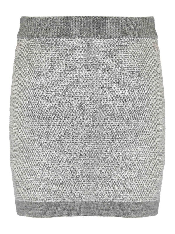 ELISABETTA FRANCHI: Knee length skirts & Midi online - Short Knitted Skirt With Sequins