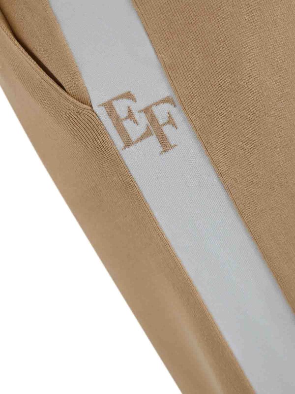 The Best Shops ELISABETTA FRANCHI: casual trousers - Viscose Trousers With Shiny Bands