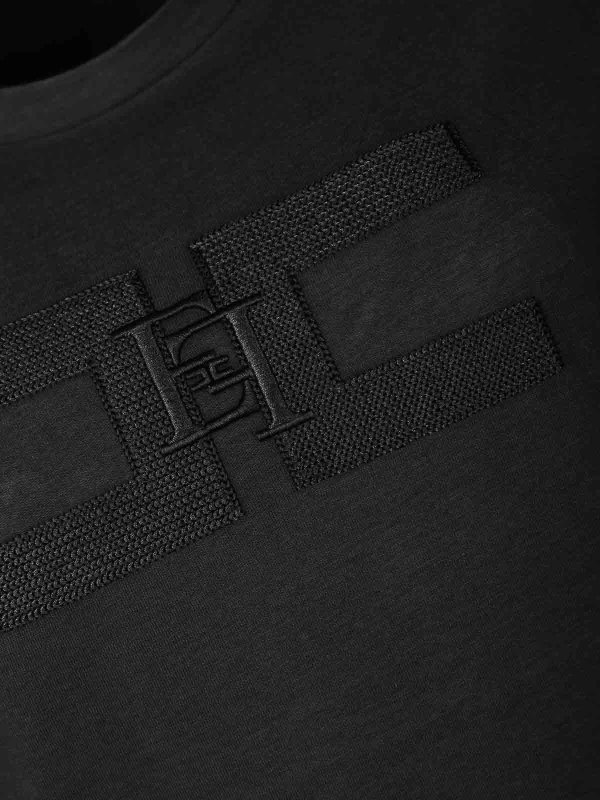 The Best Shops ELISABETTA FRANCHI: t-shirts - Jersey T-Shirt With Double Embroidered Logo