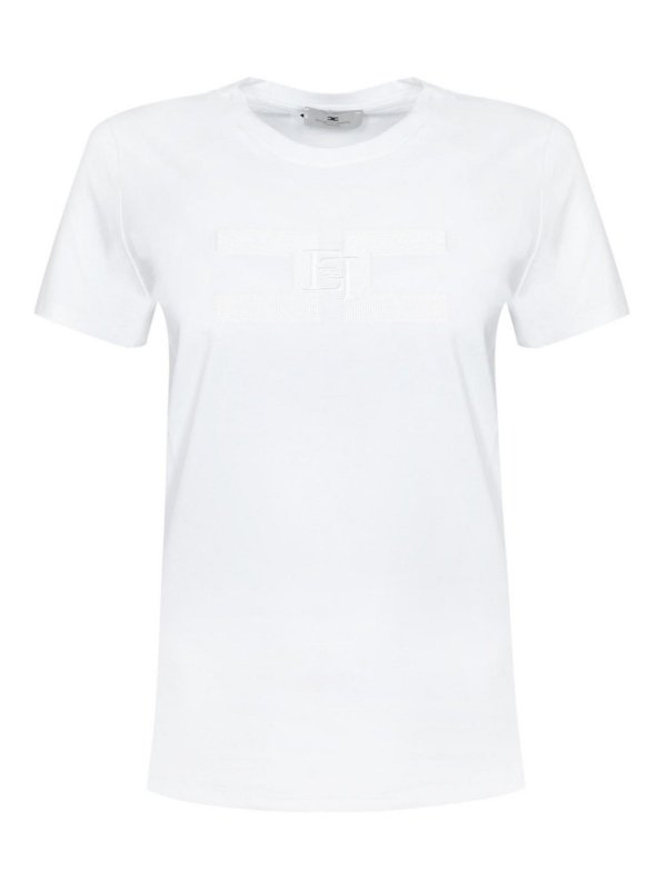 ELISABETTA FRANCHI: T-shirts - T-Shirt - Weiß