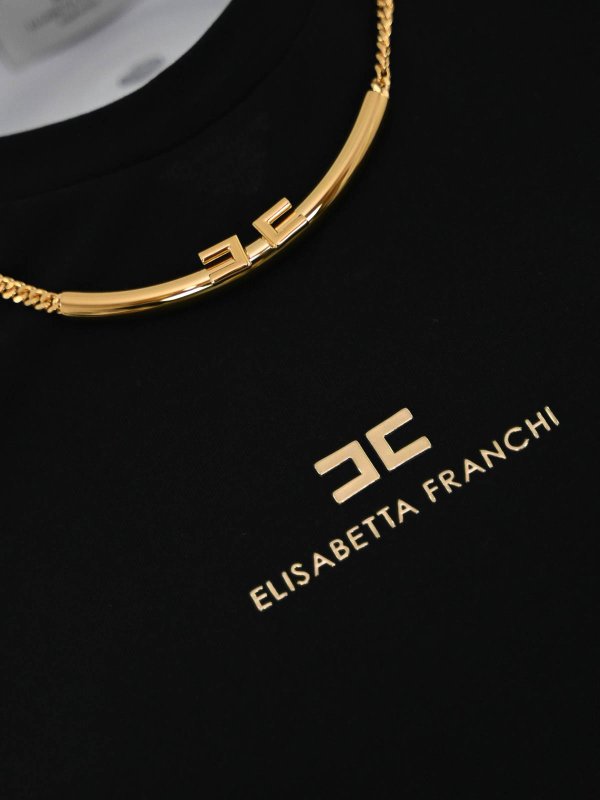 The Best Shops ELISABETTA FRANCHI: t-shirts - Jersey T-Shirt With Necklace