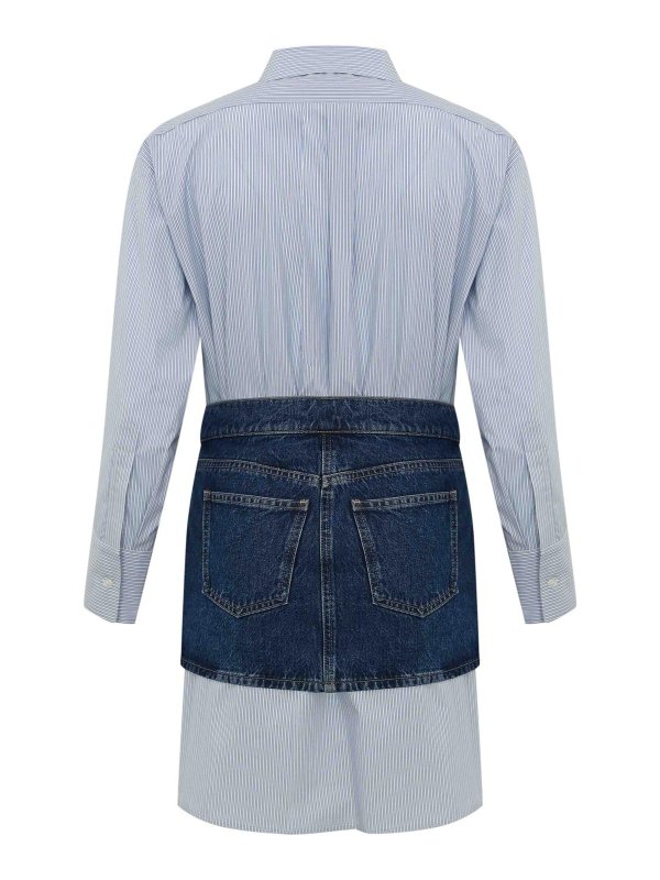 ELISABETTA FRANCHI: abiti al ginocchio online - Vestito poplin di cotone e denim