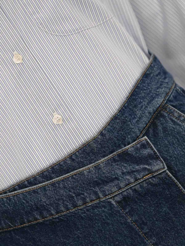 The Best Shops ELISABETTA FRANCHI: abiti al ginocchio - Vestito poplin di cotone e denim