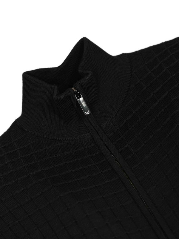 The Best Shops GIORGIO ARMANI: cardigan - Lana e Lyocell Blend Cardigan con zip