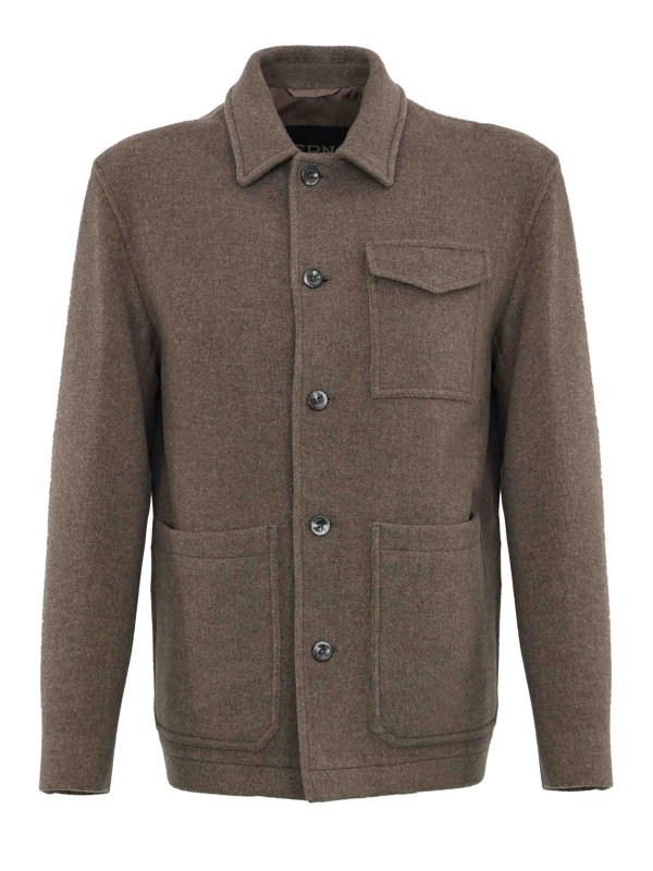 HERNO: casual jackets - Field Jacket In Recycled Wool