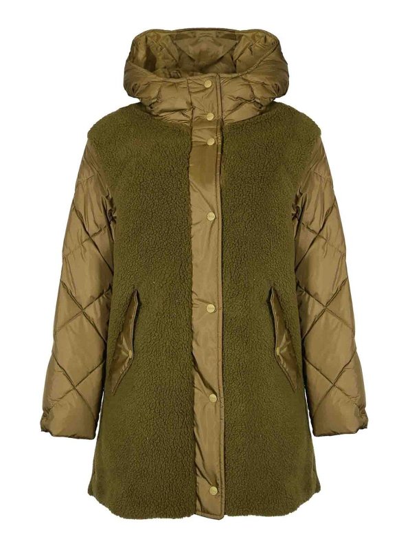 HERNO: parkas - Quilted Nylon Parka And Teddy