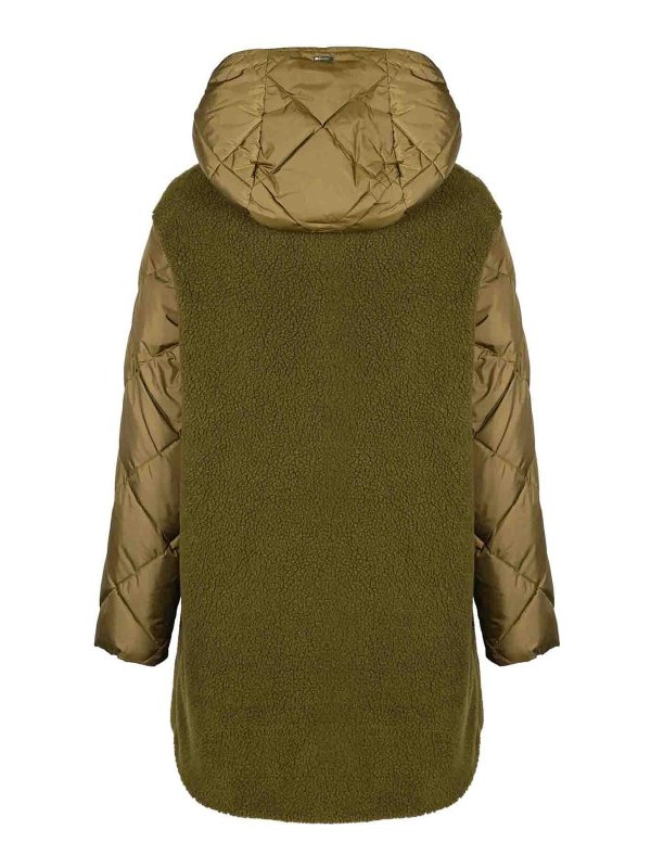 HERNO: parkas online - Quilted Nylon Parka And Teddy