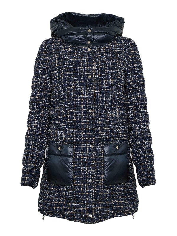 HERNO: parkas - Parka In Tweed And Ultralight Nylon