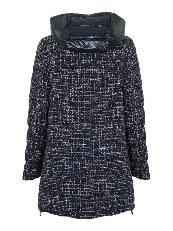 HERNO: parkas online - Parka In Tweed And Ultralight Nylon