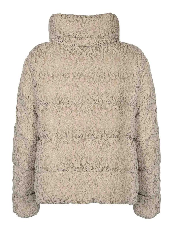 HERNO: padded jackets online - Floral Lace Down Jacket