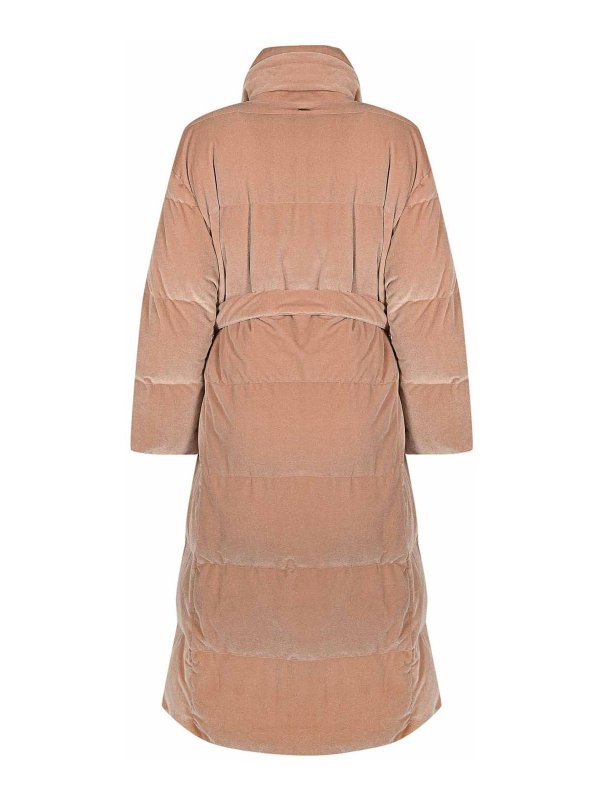 HERNO: padded jackets online - Long Velvet Down Jacket