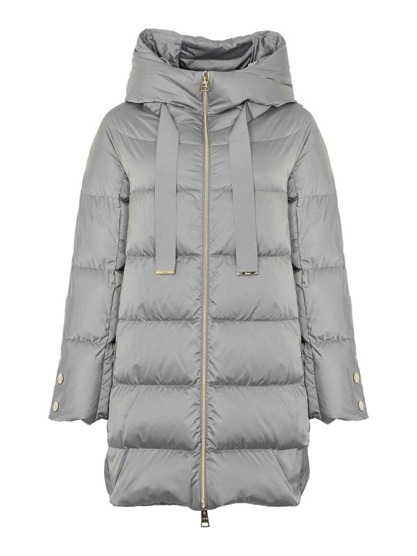 HERNO: padded jackets - A-Shape Satin Jacket