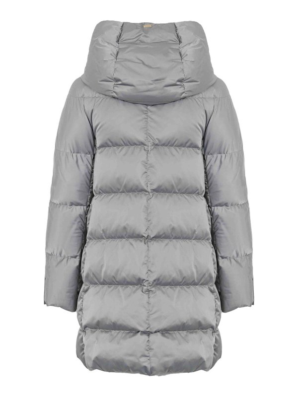 HERNO: padded jackets online - A-Shape Satin Jacket