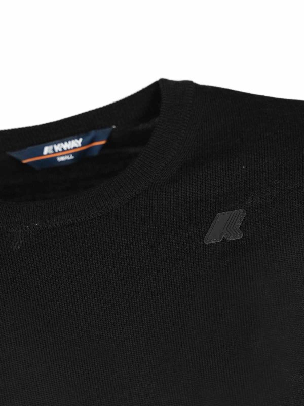 The Best Shops K-WAY: Strickpullover mit Rundhalsausschnitt - Rundhalspullover - Schwarz