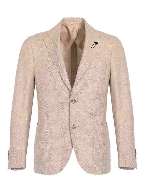 LARDINI: blazers - Iconic Drop 7 Single-Breasted Jacket In Wool
