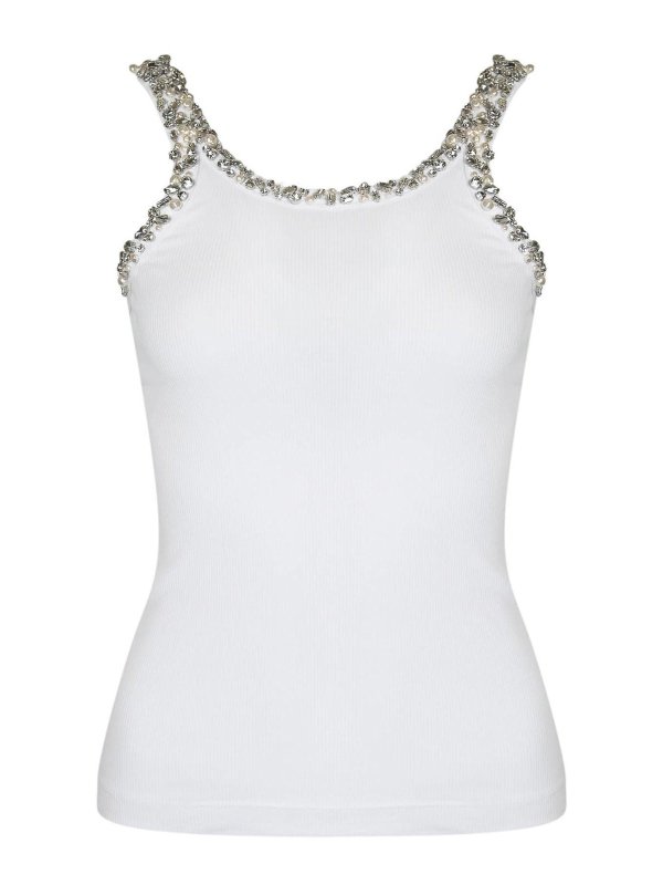 Pinko: Tops & Tank tops - Coriandoli Ribbed Cotton Tank Top