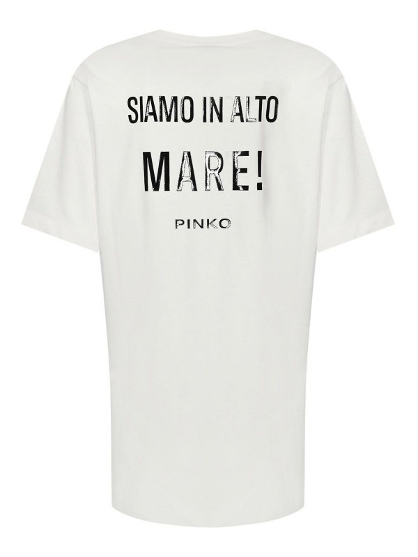 Pinko: t-shirts online - Miglio Long T-Shirt With Embroidery And Print