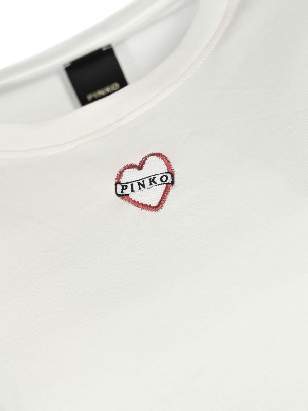 The Best Shops Pinko: t-shirts - Miglio Long T-Shirt With Embroidery And Print