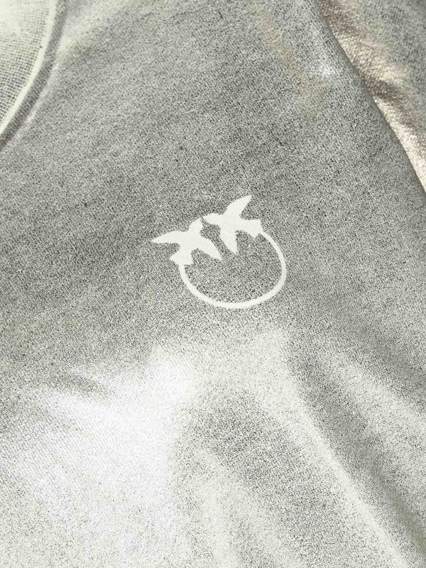 The Best Shops Pinko: Felpe e maglie - Spacca Libero in cotone metallico