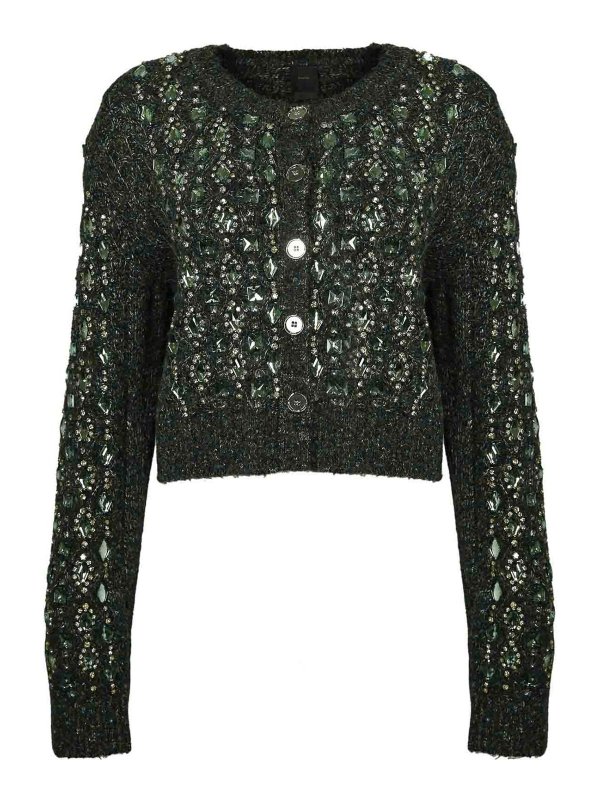 Pinko: cardigan - Vai ora a cardigan con ricamo gioiello