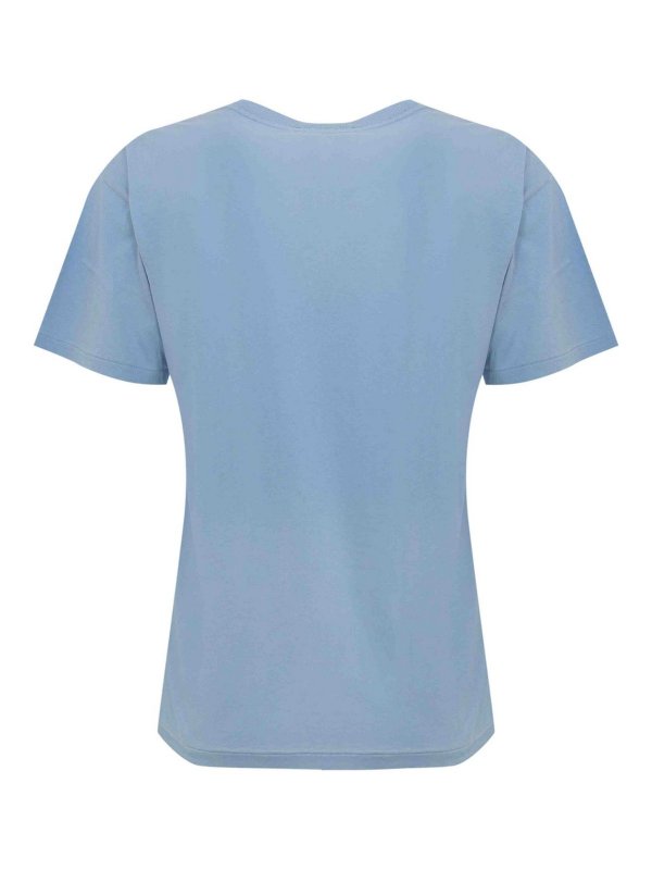 POLO RALPH LAUREN: t-shirts online - Blue Cotton T-Shirt With Polo Bear Print