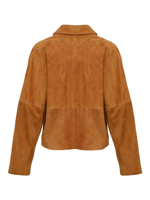 Semicouture: giacche in pelle online - Giacca in pelle scamosciata Violetta