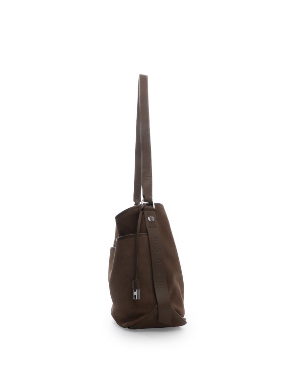 HOGAN: shoulder bags online - Hocket Medium Suede Hobo Bag