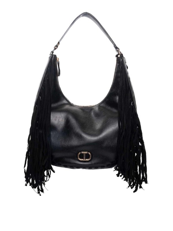 TWINSET: Schultertaschen - Schultertasche - Schwarz