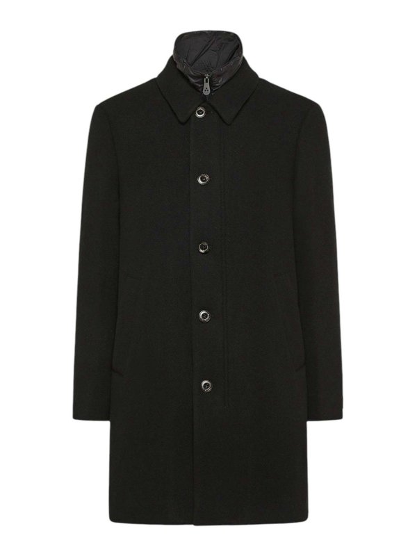 PEUTEREY: knee length coats - Black jacket