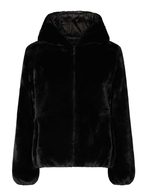 Save The Duck: knee length coats - Black jacket