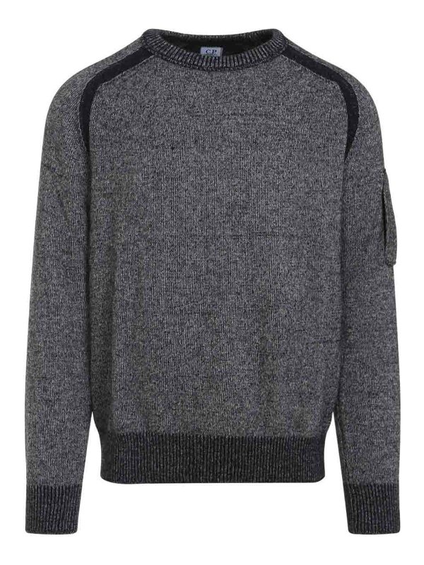 C.P. COMPANY: Pull col rond - Pull Col Rond - Gris Foncé
