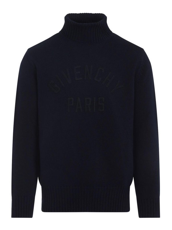 GIVENCHY: Strickpullover mit Rundhalsausschnitt - Rundhalspullover - Blau